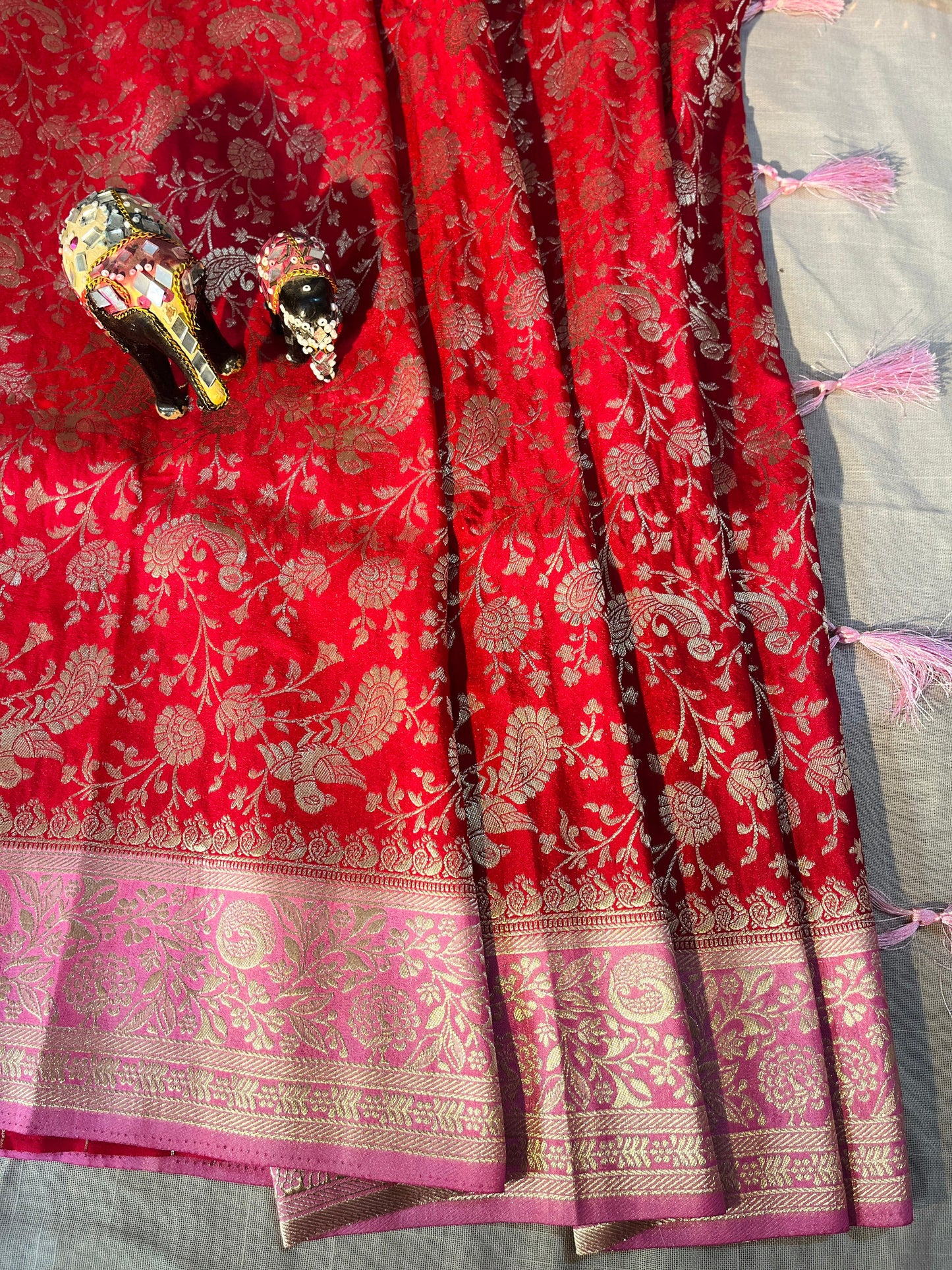 Royal Crimson Banarasi Katan Silk Saree