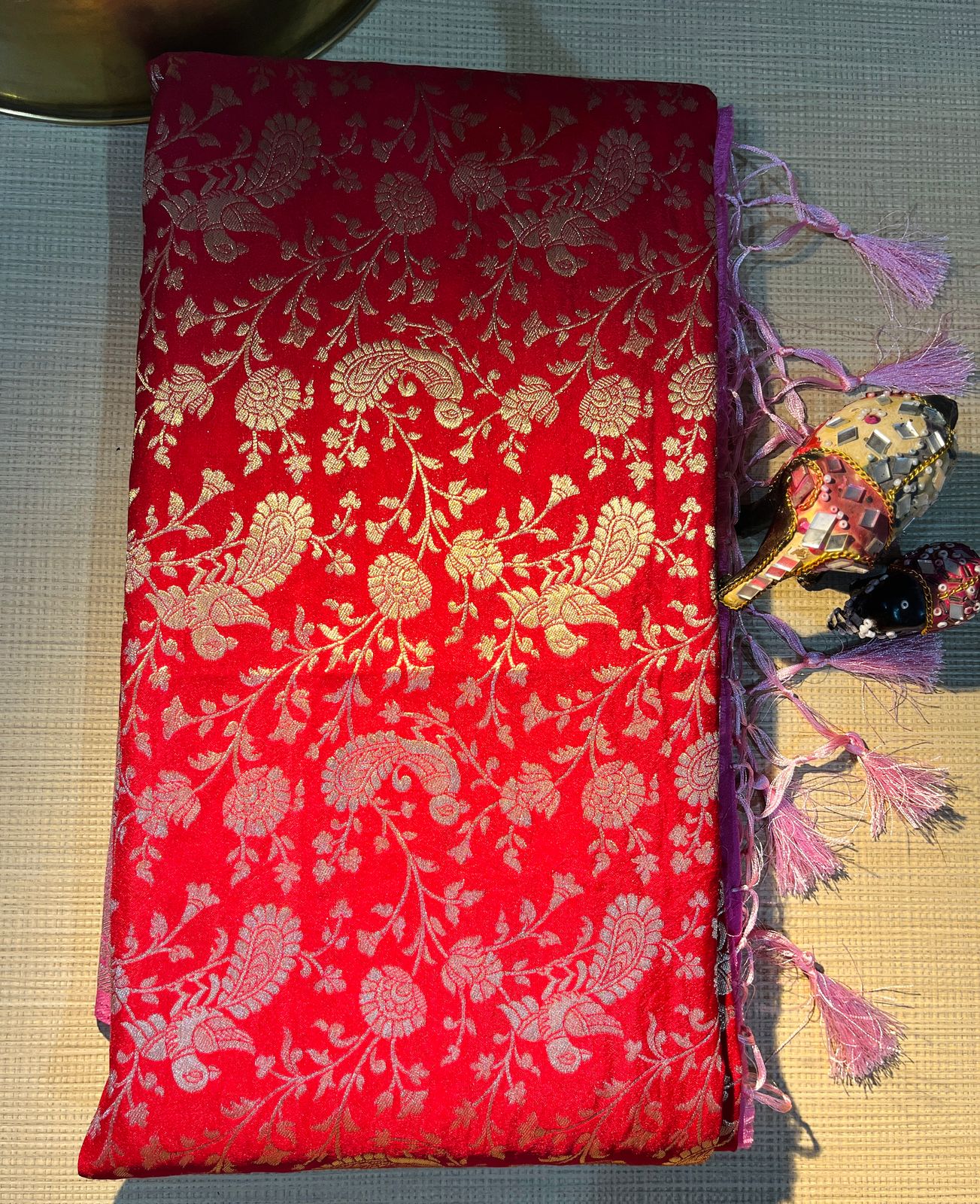 Royal Crimson Banarasi Katan Silk Saree
