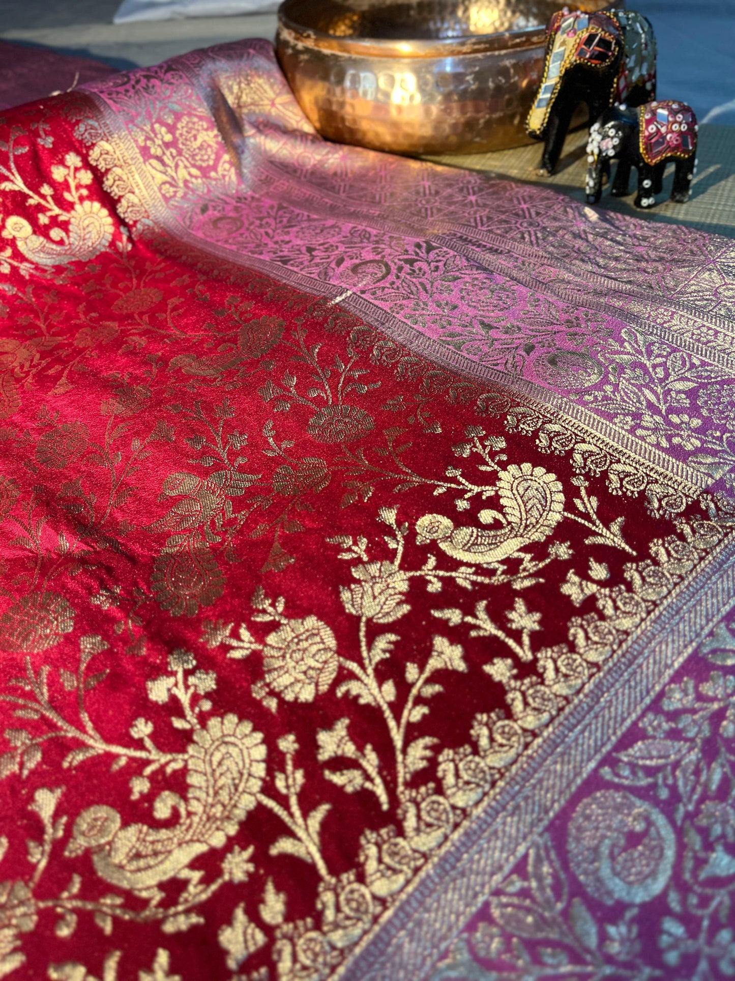 Royal Crimson Banarasi Katan Silk Saree