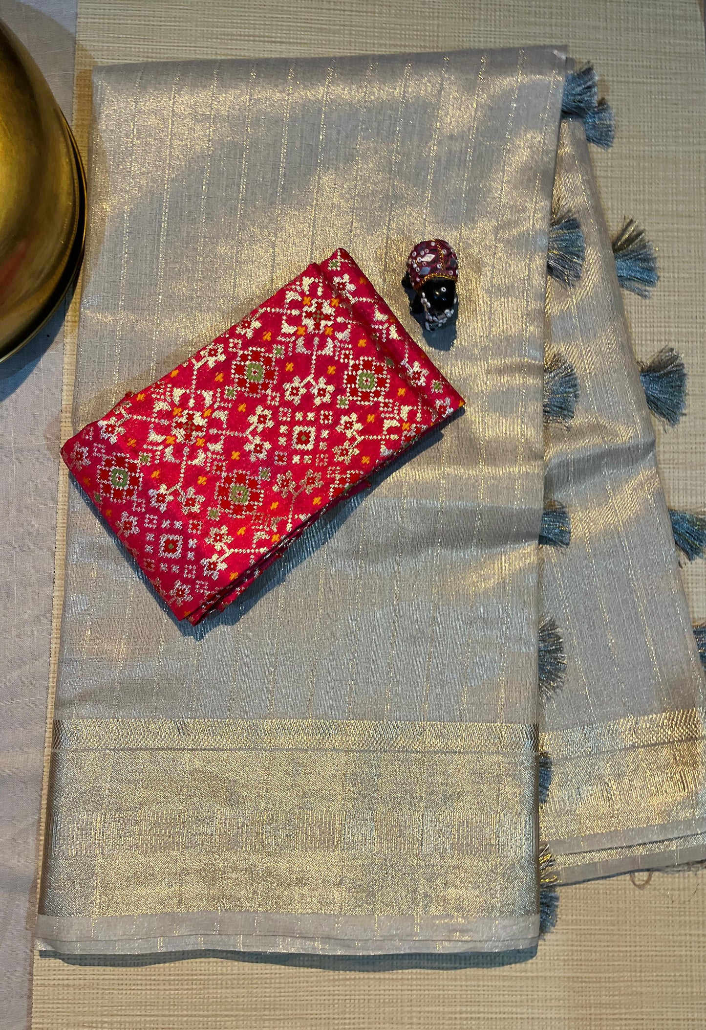 Silver Tissue Saree