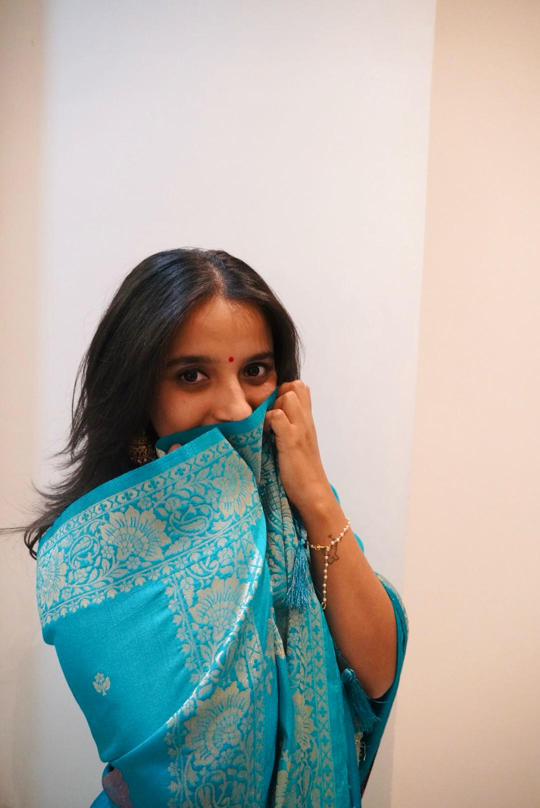 Blue Malai Pattu saree