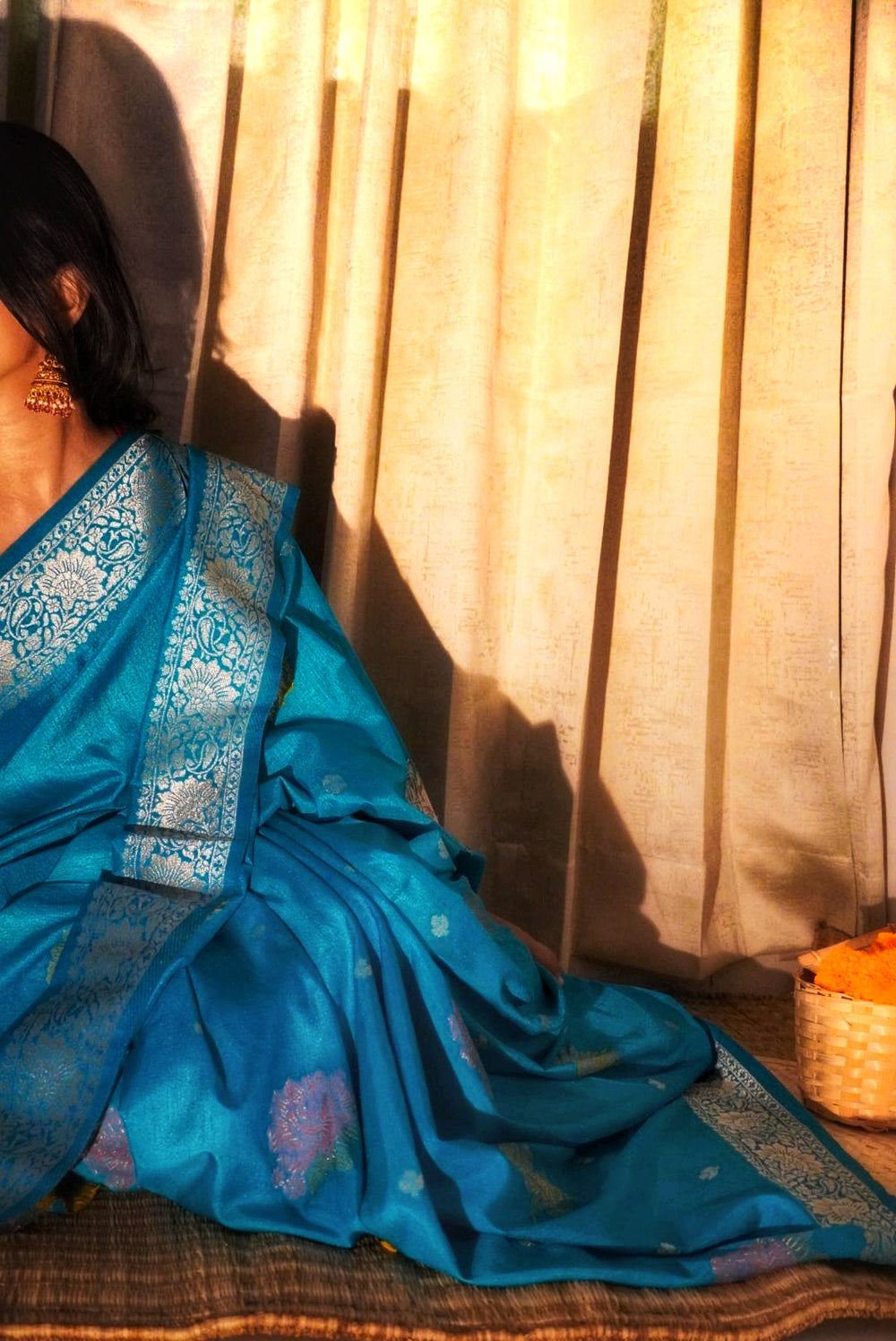 Blue Malai Pattu saree
