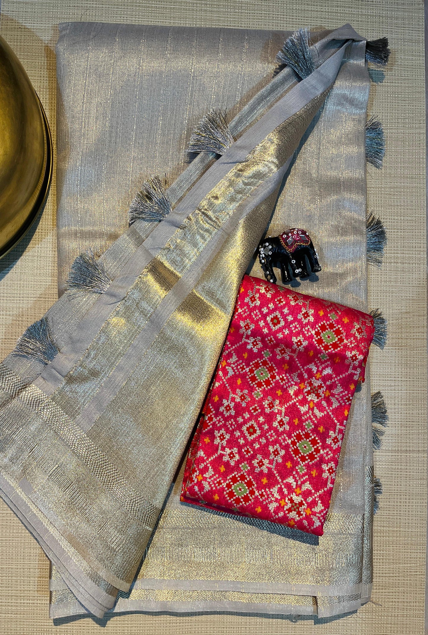 Silver Tissue Saree