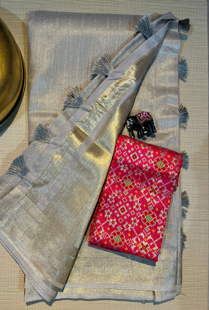 Silver Tissue Saree