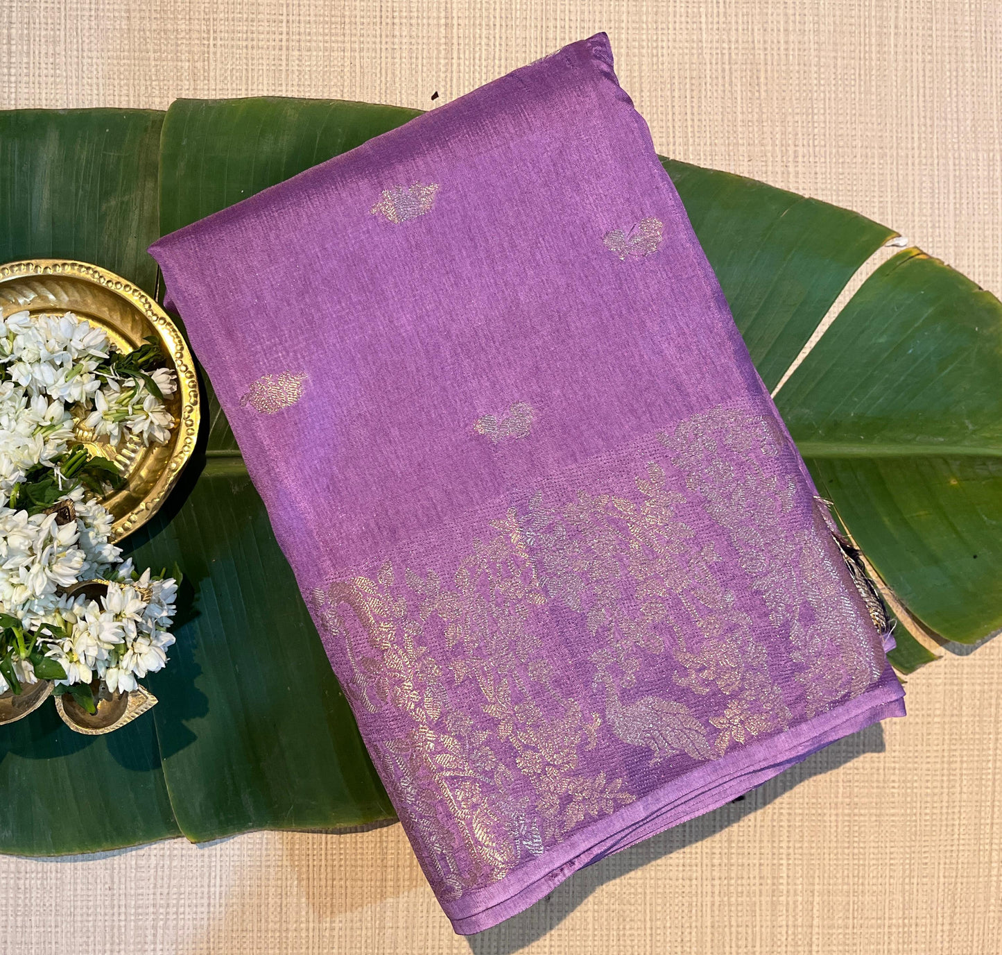 Lightweight Pastel Motif Silk saree