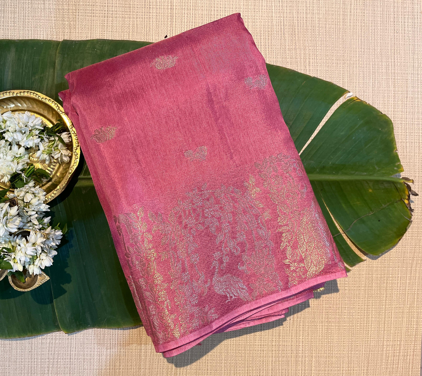 Lightweight Pastel Motif Silk saree
