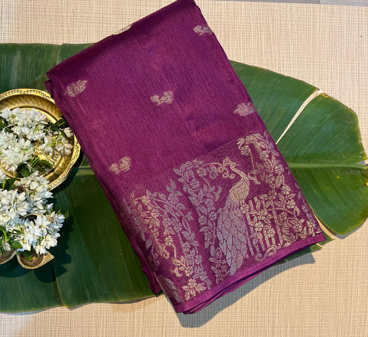 Lightweight  Bright  Motif Silk saree