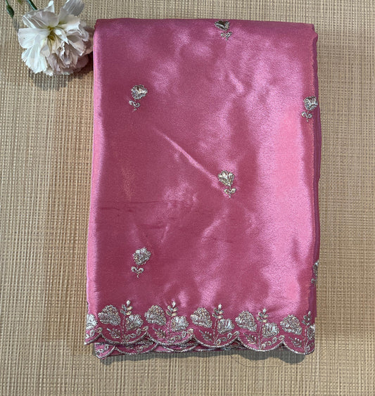 Chiffon silver thread Saree